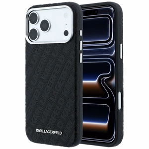 Karl Lagerfeld PU Grained Allover Semi Wrap MagSafe ümbris Apple iPhone 18 Pro Max jaoks, must