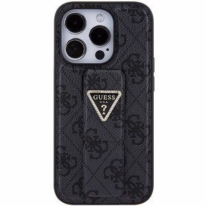 Guess Grip Stand 4G Triangle Strass чехол для iPhone 15 Pro Max - чёрный