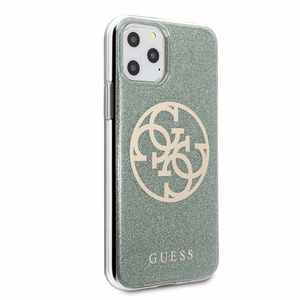 Guess GUHCN65PCUGLKA iPhone 11 Pro Max khaki värvi kõva ümbris 4G Circle Glitter