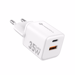 Phone laadija Forcell F-Energy Mini GaN III USB C + USB A QC4.0 PD 35W VT-35C valge 0INT