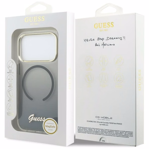 Guess IML Gradient Script Metal MagSafe чехол iPhone 17 Pro - черный