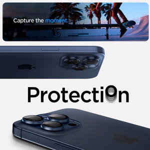 Spigen Optik.tR EZ Fit защита камеры для iPhone 14 Pro / Pro Max / 15 Pro / Pro Max - Titanium Blue 2 шт.