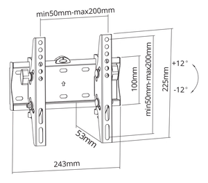 Kruger&Matz universaalne seinakinnitus 23–42-tollistele LED-teleritele, vertikaalne reguleerimine