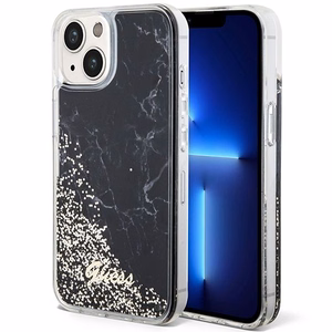 Чехол GUESS для IPHONE 13 / 14 / 15 GUHCP14SLCSGSGK (Liquid Glitter Marble) чёрный