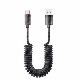USB Kaabel Essager Chuan3 must Type-C 180cm (kuni 7A)