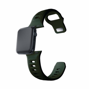 3mk silikoonrihm Apple Watchile, 42/44/45/46/49 mm, tumeroheline, suur suurus