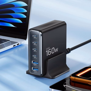Tech-Protect DC160W-GAN 6-portiline 160W seinalaadija - must