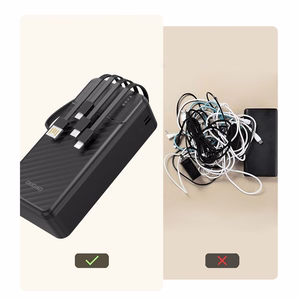 Dudao K11 Max 30000mAh Powerbank with Built-in Cables - Black