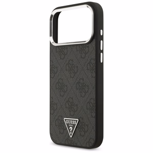 Guess 4G Triangle Logo MagSafe ümbris mudelile iPhone 17 Pro Max / 18 Pro Max – must ja hõbedane