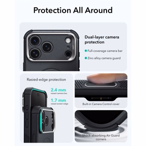 ESR Cyber Tough Kickstand MagSafe ümbris mudelitele iPhone 18 Pro Max / 17 Pro Max, must