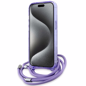 Karl Lagerfeld IML Crossbody Monogram Karl & Choupette Head MagSafe ümbris jaoks iPhone 15 / 14 / 13 - lilla