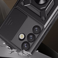 Hybrid Armor Camshield with Camera Cover and Metal Ring jaoks Samsung Galaxy S25+ - must