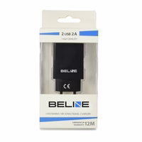 Beline võrgulaadija 2xUSB 2A must (ainult pea)