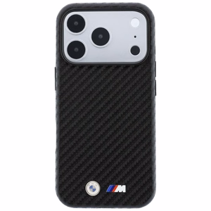 BMW kaitseümbris seadmele iPhone 18 Pro Max / 17 Pro Max: (Carbon Metal Logo), MagSafe'iga ühilduv, värv: must