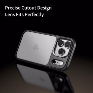 Rock Guard Lens Protection Series Ümbris jaoks Iphone 17 Pro Max läbipaistev-must