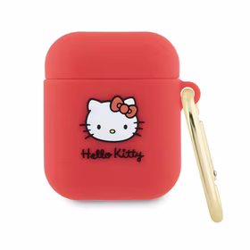 Hello Kitty Silicone 3D Kitty Head ümbris jaoks AirPods 1/2 - fuchsia