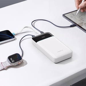 Cuktech LPB252N 120W 25000mAh akupank sisseehitatud USB-C-kaabliga – värv: valge