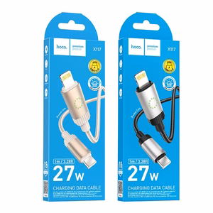 Кабель USB C – Lightning Hoco PD 27W 1 m X117 черный