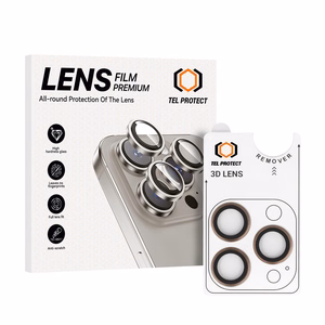 Закалённое стекло Tel Protect 3D Lens на камеру для Iphone 16 Pro/16 Pro Max титан (линз 3 шт.)