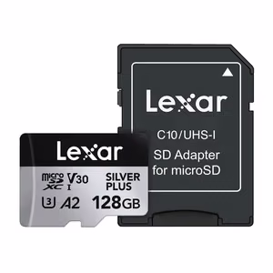 Карта памяти Lexar High-Performance Silver Plus microSDXC 128 ГБ + адаптер