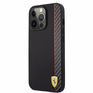 Чехол Ferrari FESAXHCP13XBK для iPhone 13 Pro Max 6,7" чёрный On Track Carbon Stripe