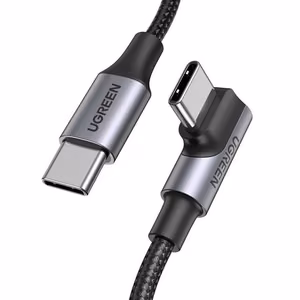 Ugreen US334 70643 USB-C (nurga all) / USB-C (sirge) 100W PD 1m kaabel - must