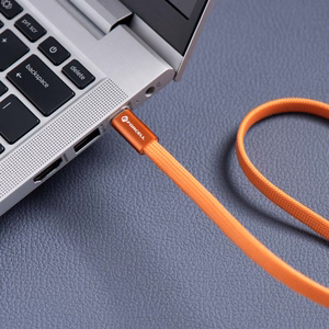 Kaabel USB C USB C Forcell F-Energy QC4.0 PD 3A 60W Cafule Flat 1,2 m CCFN23 oranž