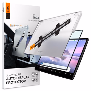 Spigen Glas.tR EZ Fit Karastatud klaas jaoks Tesla Model X 2022 / Model S 2021 - must