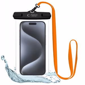 Tech-Protect UWC7 Universal Waterproof Ümbris 6.9 Inch must/oranž