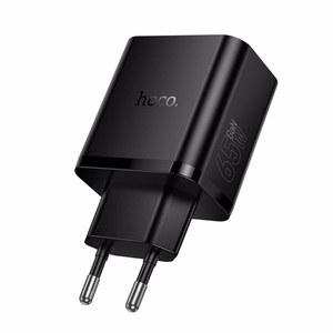 telefoni laadija Hoco 2x USB C + USB A QC3.0 PD 3A 65W N75 must