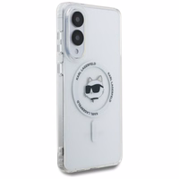 Karl Lagerfeld Button Choupette Head Printed Logo MagSafe Ümbris jaoks Samsung Galaxy S25 Edge - Valge