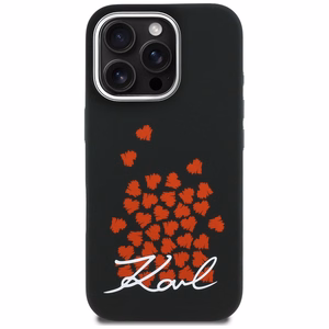 Karl Lagerfeld силиконовый чехол с логотипом сердца MagSafe iPhone 16 Pro - черный