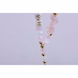HAPPY Phone lanyard, Phone pendant / cord length 44cm (22cm in the loop) / on hand - lite roosa