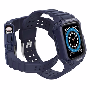Protect Strap Ремешок для Apple Watch 38/40/41mm с бронированным чехлом - синий
