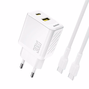 Dudao A27TCEU PD 30W GaN USB-A USB-C seinalaadija USB-C kaabliga - valge