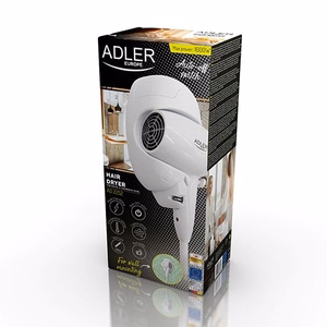 Adler AD 2252 – hotelli- ja basseiniföön, 1600 W, 2 temperatuuriastet, valge