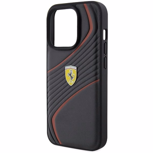Ferrari Twist Metal Logo чехол для iPhone 15 Pro - чёрный