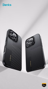 Benks Montage Magnetic Armor Pro Kevlar Ümbris Metal Frame 600D+1500D (MF65) jaoks Iphone 16 Pro must (Camera Control Button)