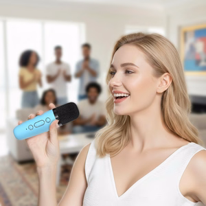 Blavec Portable Bluetooth Speaker WS-07 Karaoke Party - 5W with 2 microphones (WS07-2MBL) blue