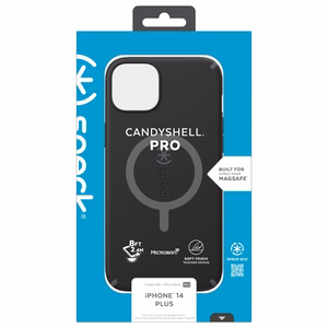 Speck CandyShell Pro + MagSafe ümbris seadmele iPhone 14 Plus, Microban mikroobivastase kaitsega, Black / Slate Grey värvikombinatsioon