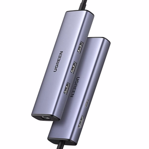 Ugreen CM512 15598 6in1 jaotur USB-C - 3x USB-A 3.0 / HDMI / RJ45 / USB-C PD - hall