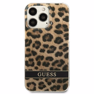 Guess GUHCP13LHSLEOW iPhone 13 Pro / 13 6.1" коричневый/коричневый жёсткий чехол Leopard