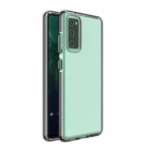Spring Case läbipaistev TPU geelist kaitsekate värvilise raamiga Samsung Galaxy A72 4G mustale