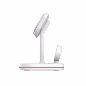 Tech-Protect QI15W-A27 3-in-1 induktiivne laadija koos MagSafe alus jaoks smartphone / Apple Watch / AirPods - valge