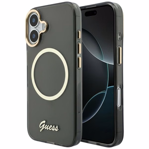 Guess IML Script Metal MagSafe Ümbris for iPhone 17 - must