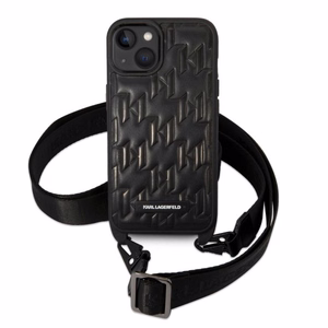 Karl Lagerfeld Monogram Plaque Logo Strap Ümbris jaoks iPhone 14 / 15 / 13 6.1" - must