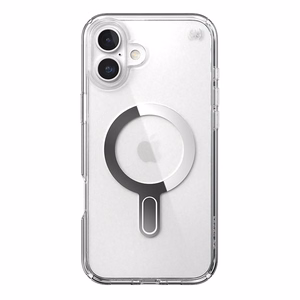 Speck Presidio Perfect-Clear MagSafe'i ja ClickLocki toega ümbris iPhone 16 Plus-le, Clear/Chrome
