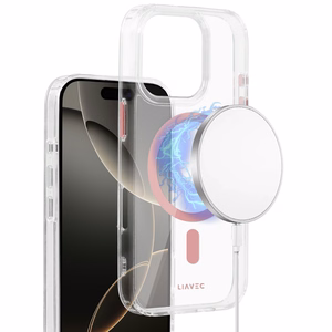 Liavec Glossy Magsafe Clear Ümbris do Iphone 16 Pro różowy