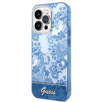GUESS ümbris jaoks IPHONE 14 Pro GUHCP14LHGPLHB (IML Electro Cam TDJ) sinine