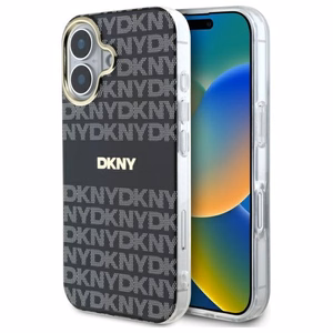 DKNY Repeat Texture Pattern With Stripe iPhone 16 Ümbris - Must